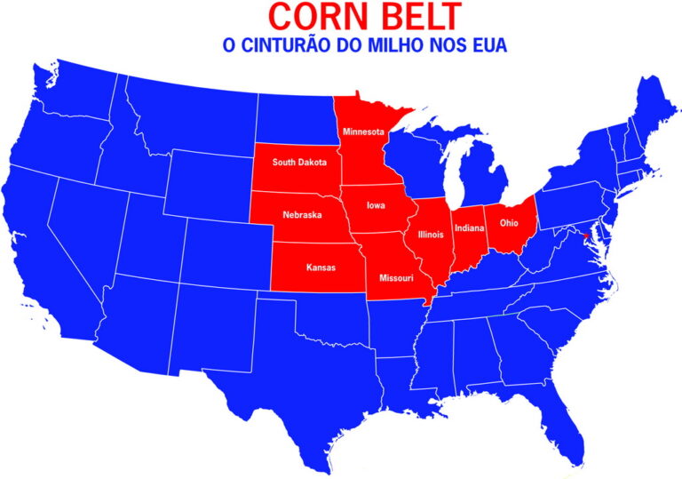 Corn Belt é região nos EUA especializada em cultivo de milho